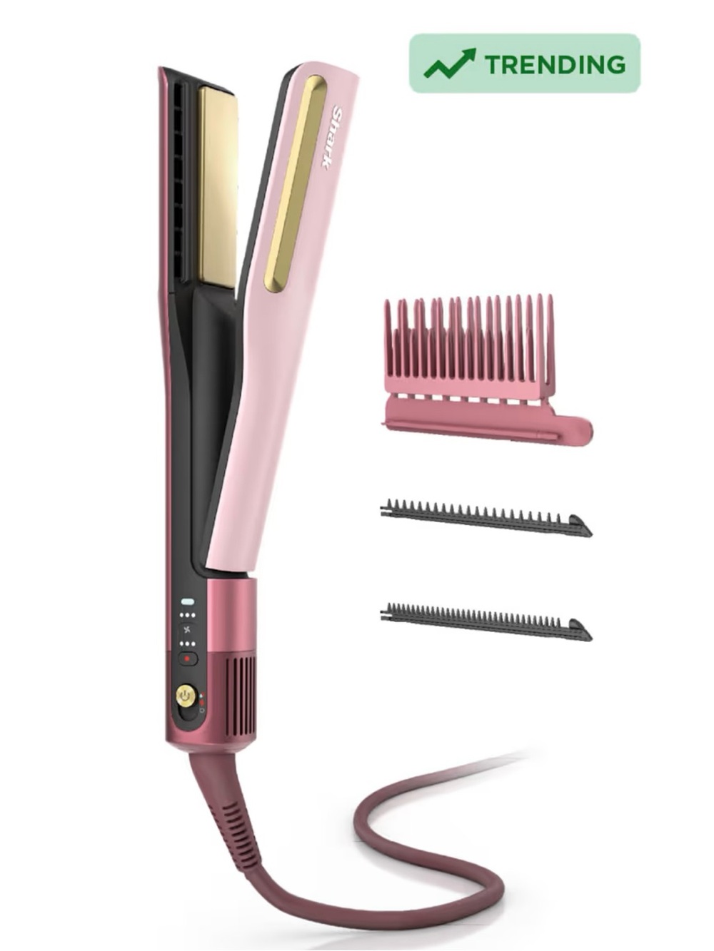 Sivan Pink Ceramic Hair Straightener with Styling Attachments